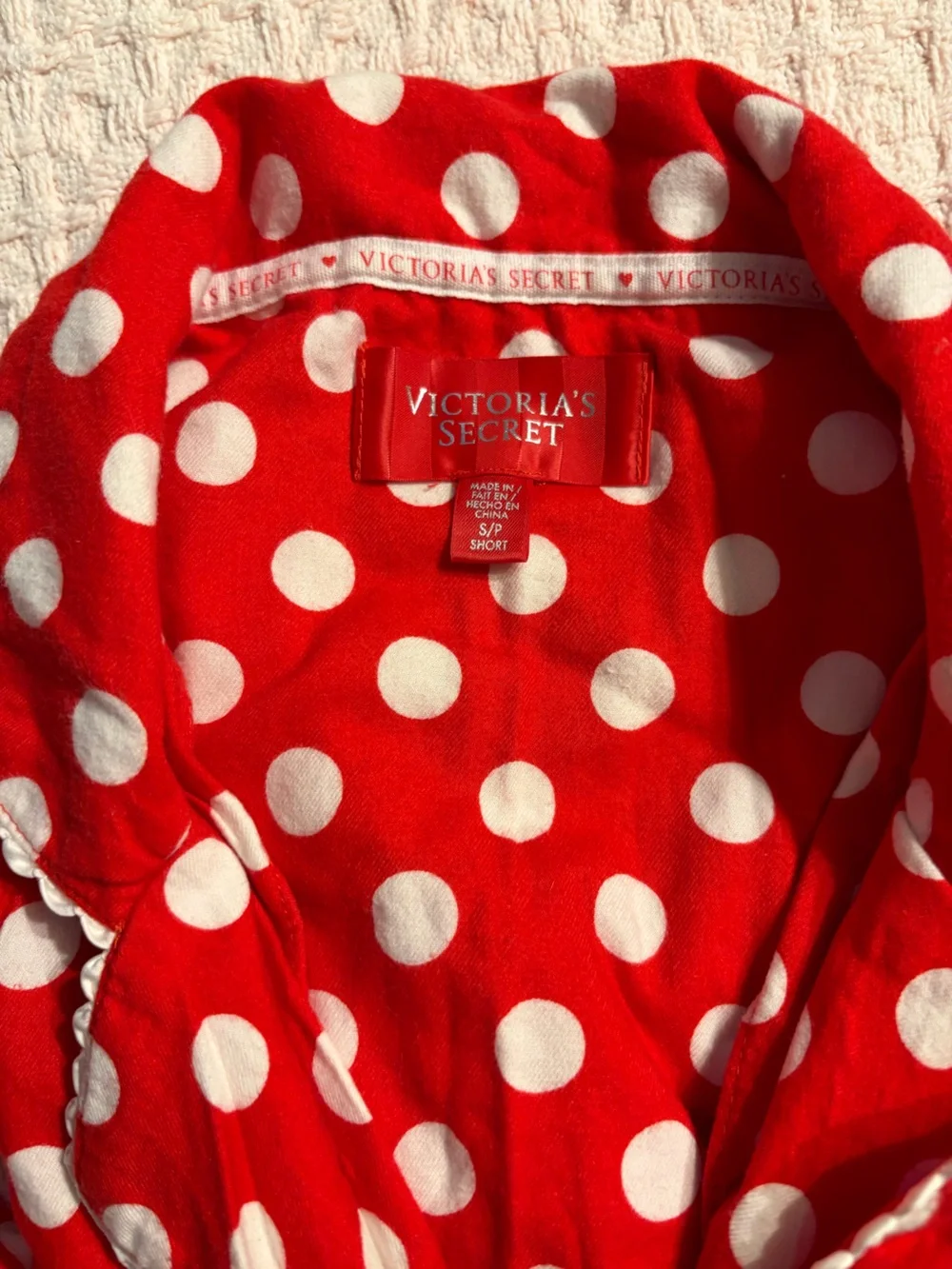 Victoria's Secret Red and White Polka Dot Kids' Shorts Set